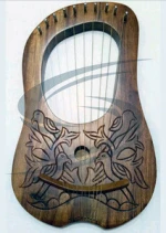 Lyre harp 10 strings Handmade ENGRAVED by rosewood and maple wood High Quality+Tuning Key&CARRYING bag Case musical instruments