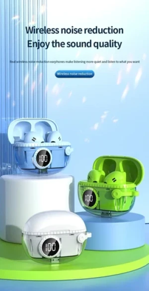 M25 transparent clear crystal wireless Low Latency tws earphone air buds earbuds transparent tws