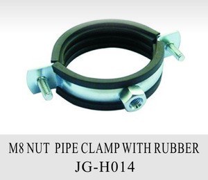 M8 rubber pipe clamp with nut
