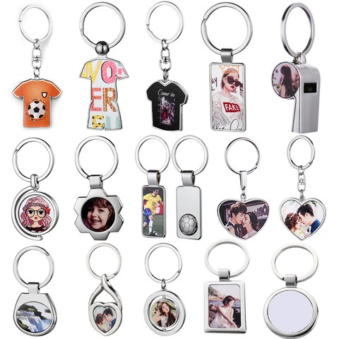 Manufacturer sales custom logo souvenir keychain marketing gift sets promotion sublimation blank keychains