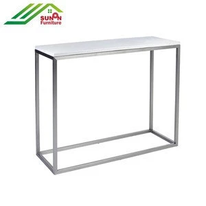 Marble wrought iron wood console table