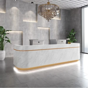 Marbling elegant design company essential Reception desk