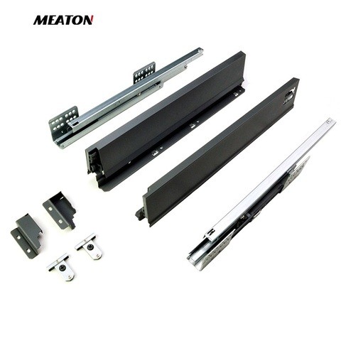 Meaton Newest Cheap Price OEM double wall drawer with side round railings drawer slide rail