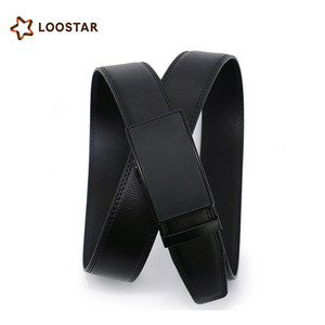 Men&#39;s Leather Ratchet Dress Belt with Automatic Buckle
