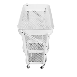 Metal Mobile Utility Rolling Cart 3 Tiers Storage Trolley Cart kitchen vegetable trolley