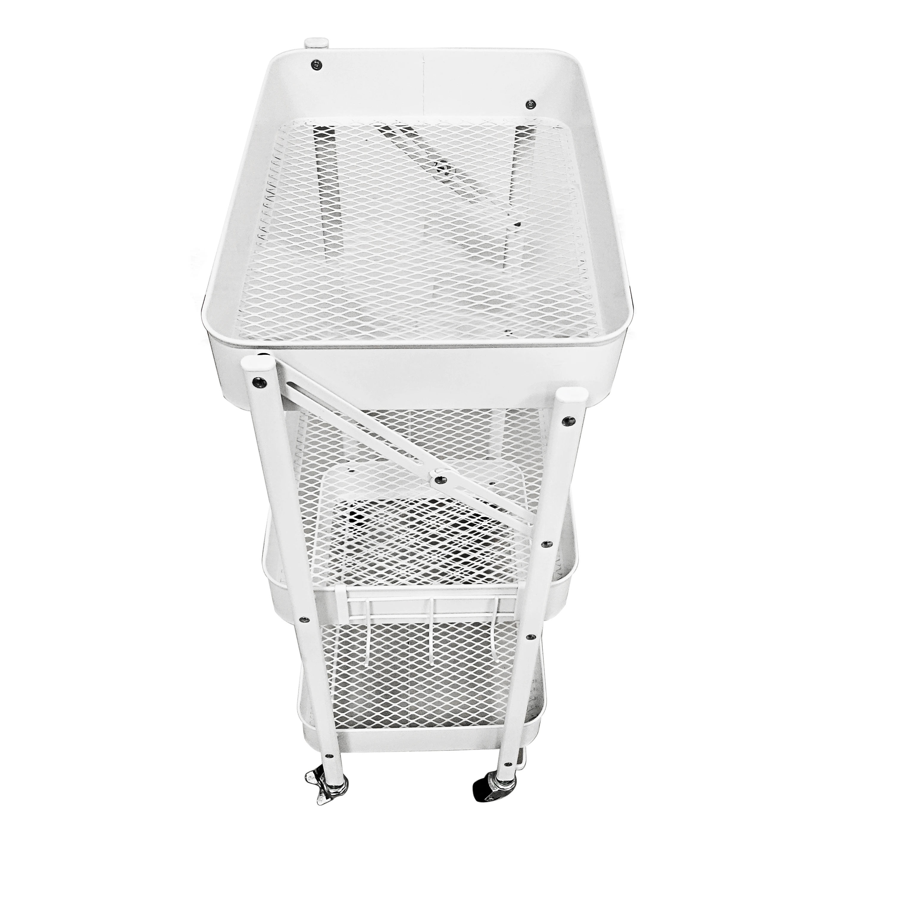 Metal Mobile Utility Rolling Cart 3 Tiers Storage Trolley Cart kitchen vegetable trolley