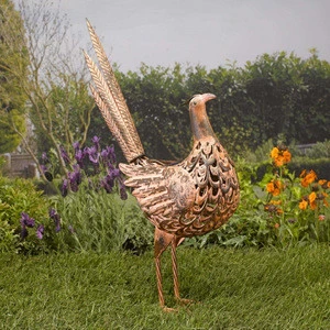 Metal silhouette Pheasant outdoor solar light garden animal