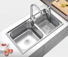 MICOE 304 stainless steel large single  kitchen sink  kitchen wash basin faucet set