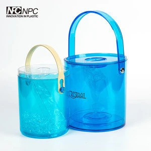 Mini Acrylic Ice Bucket with lid and tong for travel