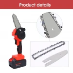 Mini Chainsaw, 4 Inch Cordless Electric Chain Saw with 2Pcs Batteries & Chain Brushless Motor,24V Electric Hand Chainsaw