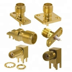 mini smt pcb mount RF SMA connector plug male and jack female right angle gold SMA cable connector RG174 RG316 RG58 RG6 lmr19