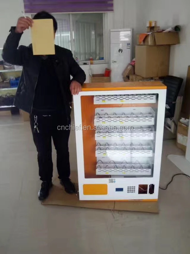 Mini wall mounted vending machine for snack/Custom vending machine with 5 channels for bags or boxes packed