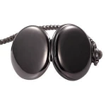 Minimalist Fashion Smooth 3 Colors Alloy Men Quartz Relojes Mens Classic Fob Pocket Watch with Necklace Chain