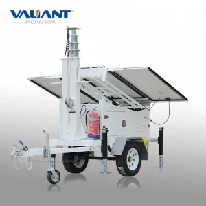 Mobile Telecommunication Tower Trailer System With Telescoping Mast
