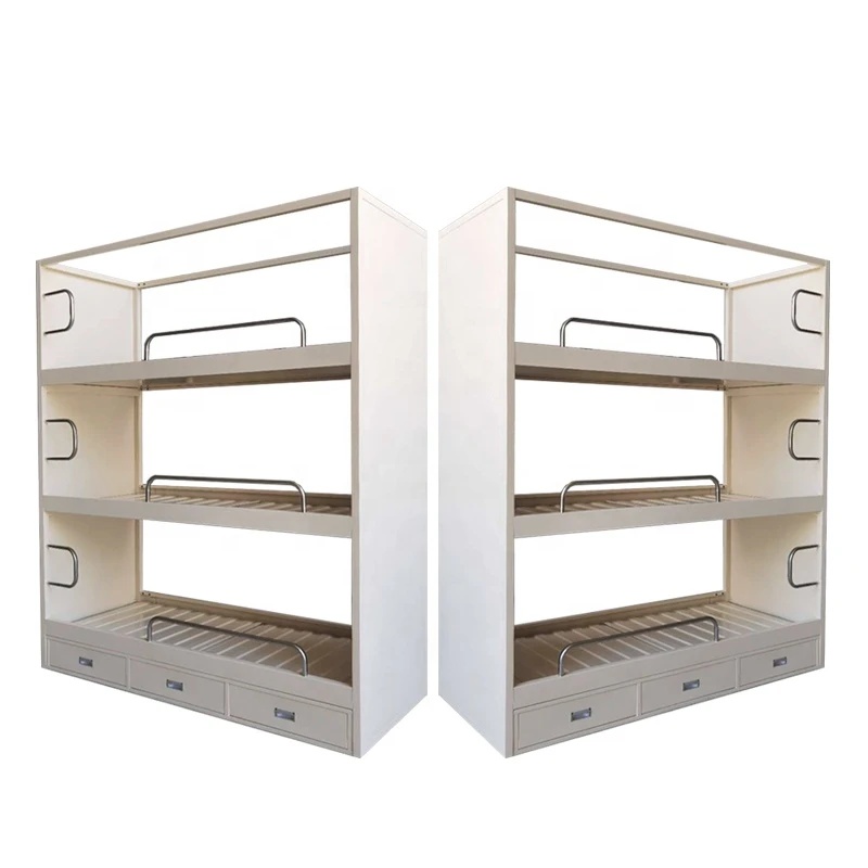 Modern Design 3 Layer Levels Bunk Steel Bed Ship Metal Frame Beds