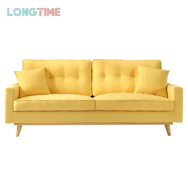 Modern Design Home Funiture Yellow Fabric Sofa