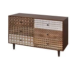 Modern Mango Wood 6 Drawer Chest Cabinet Console