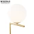 Import Modern White Glass Globe Shade Floor Lamp Gold Standing Lamp for Bedroom Living Room Home Lighting from China