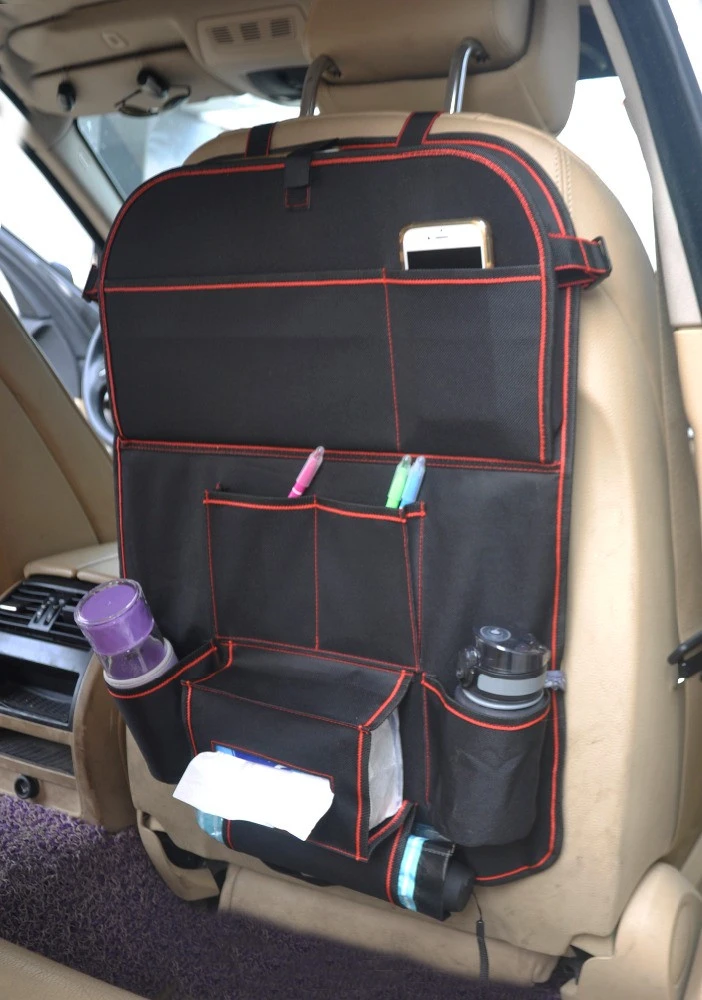 Multi-fuctional Pad Holder Tissue Bottle Organizer Car Back Seat Protector