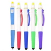 Multi-functional 3 in 1plastic ball point pen, highlighter pen and touch screen pen