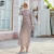 Import Muslim women maxi dress with lining floral print Dubai Abaya Turkey Islamic clothing Party dress from China