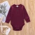 Import Natural Cotton Rib Onesie Ribbed Long Sleeve Solid Baby Romper from China
