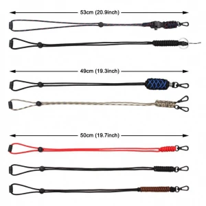Neck Strap flat beaded soft rope woven retractable Paracord lanyard keychain custom logo id Card Badge Holder clips accessories