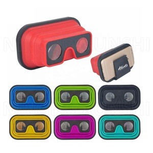 New arrival free sample high quality personal Silicone colored cute flexible folded mobile 3D watch Video vr movie glasses