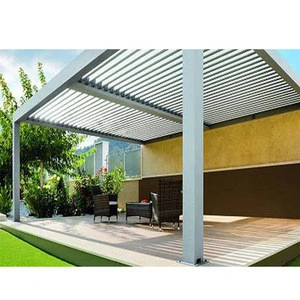 new arrival  Outdoor Waterproof Pergola Square Adjustable Shutter Aluminum Louver gazebo outdoor Roof pergola aluminium outdoor