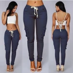 New Arrivals Fashion Women Casual High Waist Skinny Slim Pencil Trousers Pockets Thin Section Denim Pants