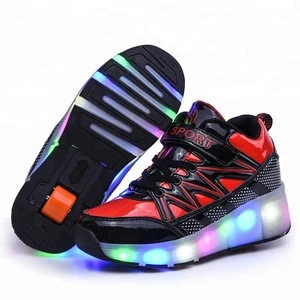 New boys girls rollerskate shoes LED light sport shoes