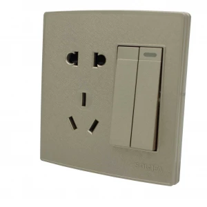 new design 86 type pa66  gold color 5pin 2gang on/off wall switch