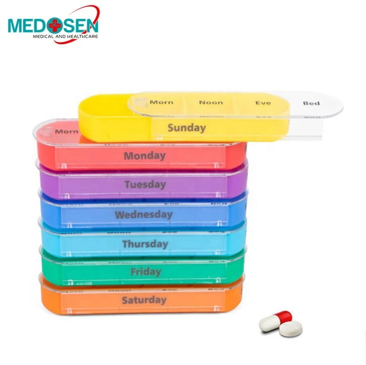 New Design Travel  Wallet 7 days Weekly  Pill Storage Box/Pill Case/Pill Organizer With Leather PU Bag, 28 Compartments