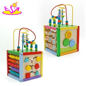 New hottest kids activity play wooden learning machine with beads W11B167