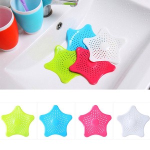 New kitchen silicone colorful star sink filter bathroom sucker floor drains shower hair sewer filter colanders strainers