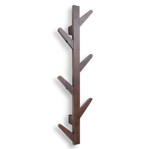 New Listing Custom 8-Hook Wood Tree Branch Design Hanging Organizer Bamboo Wall Mounted Coat Rack