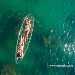 new plastic transparent canoe kayak with double seats for two person