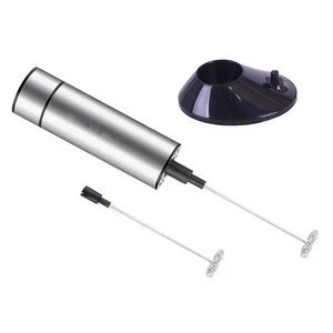 New Product Wholesale In Stock Stainless Steel Electric Milk Frother Fancy Coffee Bubbler Milk Mixer Double Spring Whisk Head