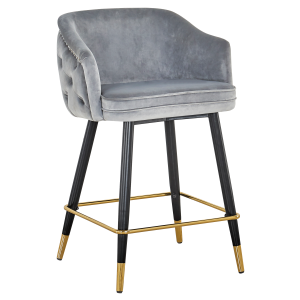 New products bar furniture Luxury stool grey velvet chair  for bar table colorful  barstools