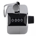 NEW Silver Hand Tally Click Counter with 4 Digital Number Finger Display