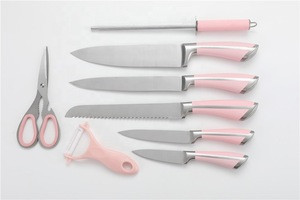 New style 9pcs stainless steel hollow handle kitchen knife set