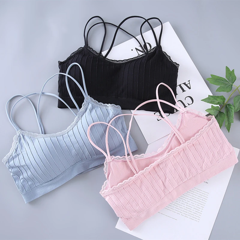 New style Multi Colors Women sexy Lace Seamless Padded threaded Tube Top Yoga Sport Bra