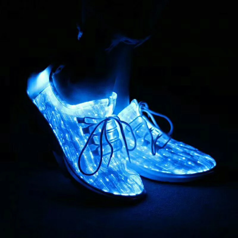 New Styles Optical Fiber Led Light Up Shoes Multi-colors Rechargeable Luminous Dance Shoes