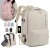 Import New Stylish Waterproof Nylon Pink Large Business Laptop Expandable Travel Backpack Carry On Women School Back Pack Bag With USB from China