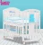 Import New Zealand Solid Pine wood material white baby crib furniture on sale with optional baby bedding from China