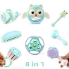 Newborn Baby Rattle 8-Piece Set Hand Bell Sand Hammer Toys Safe BB-Stick Harmonica Trumpet 18M+ Baby Gift Box Educational Toy