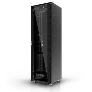 ningbo lepin  factory  hot sale black glass door 18u wall mount cabinet server rack 42u internet network cabinet 5g data center