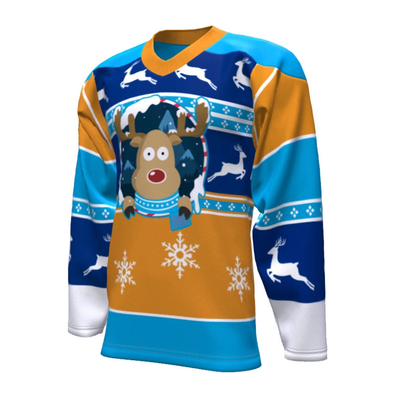 Oem custom design college team wear Christmas ice hockey jerseys