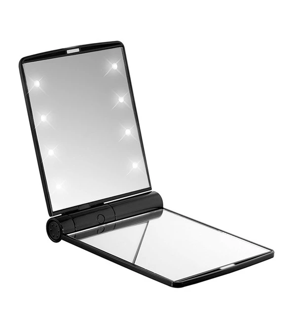 OEM logo mini pocket vanity mirror cosmetic vanity with led light makeup mirror