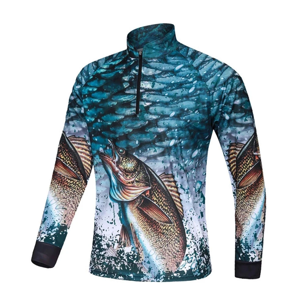 Custom Wholesale Sublimation Polyester Fishing Jersey UV